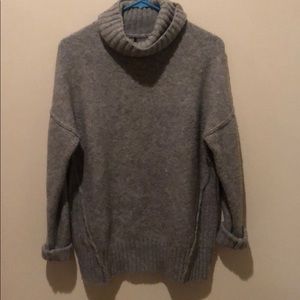 grey cashmere winter turtleneck